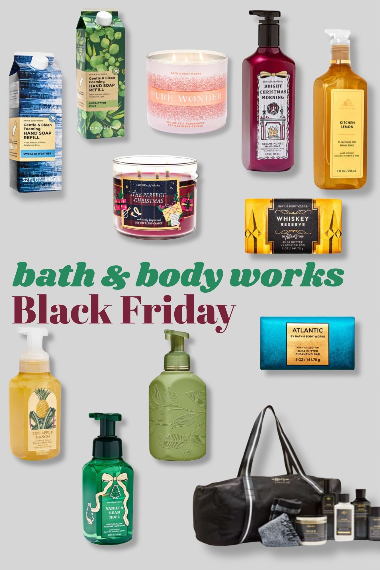 Don’t miss Bath & Body Works amazing deals on all of their hand soaps and bar soaps, 3 wick candles, and BOGO deals on body care products. There’s even a men’s gift set that is a total steal! The soaps would make great and useful stocking stuffers, and with soooo many scents to choose from you can get them for everyone on your list! 🧼 

#LTKGiftGuide #LTKCyberWeek #LTKSaleAlert