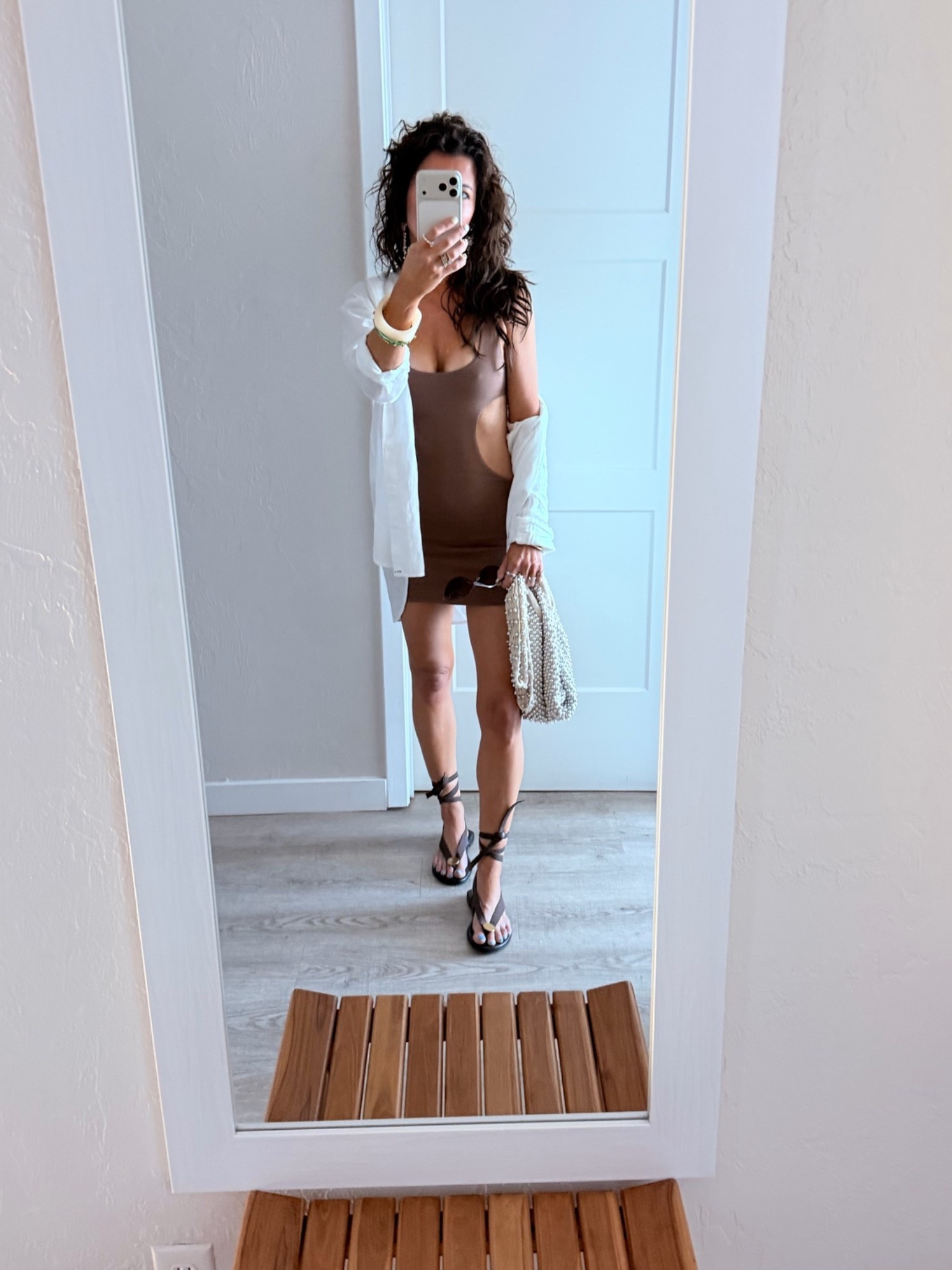 The cutest, comfiest, chic, cut out dress you’ll ever own! So flattering and understated sexy. Skims nailed it with this one and I felt the unbuttoned button down was a little coverage to make it 40+ appropriate but still sexy! Wearing size XS and I’m in love with this look!

#LTKootd #LTKSwim #LTKSeasonal