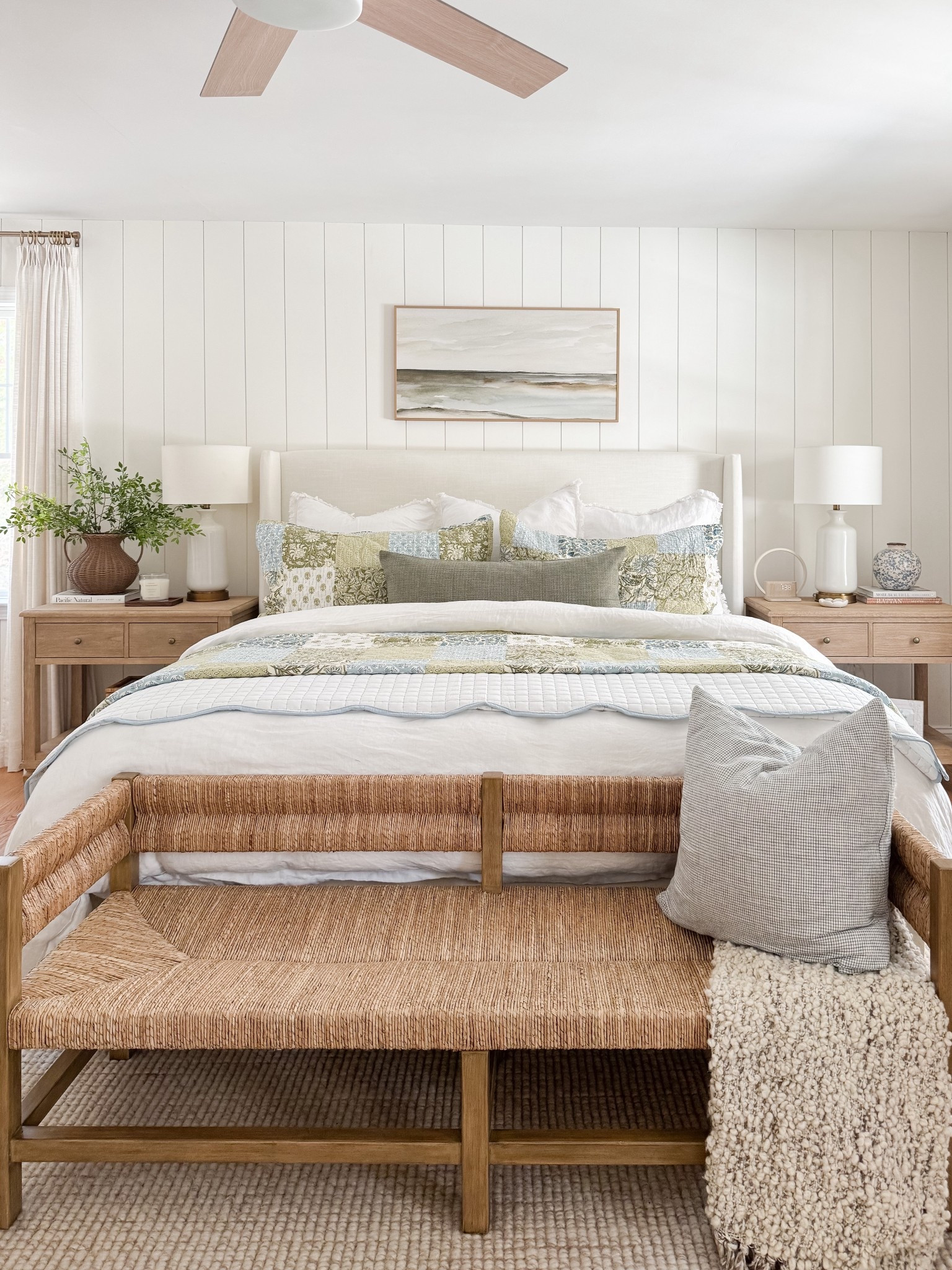 A cozy and welcoming coastal Amazon bedroom 🤍 This linen bedding has the prettiest floral pattern—and it’s such a great price point! It comes in several color options and washes well. Other highlights? Our table lamps and these spring throw pillows! 

#LTKHome