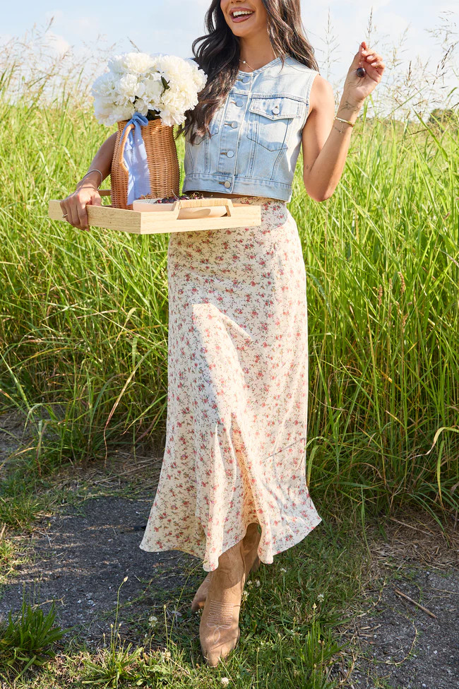 Through The Garden Navy Floral Mini Skort | Pink Lily