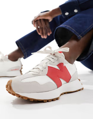 New Balance 327 sneakers in white with red detail | ASOS | ASOS (Global)