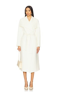 Mackage Double Face Long Wool Coat in Cream from Revolve.com | Revolve Clothing (Global)
