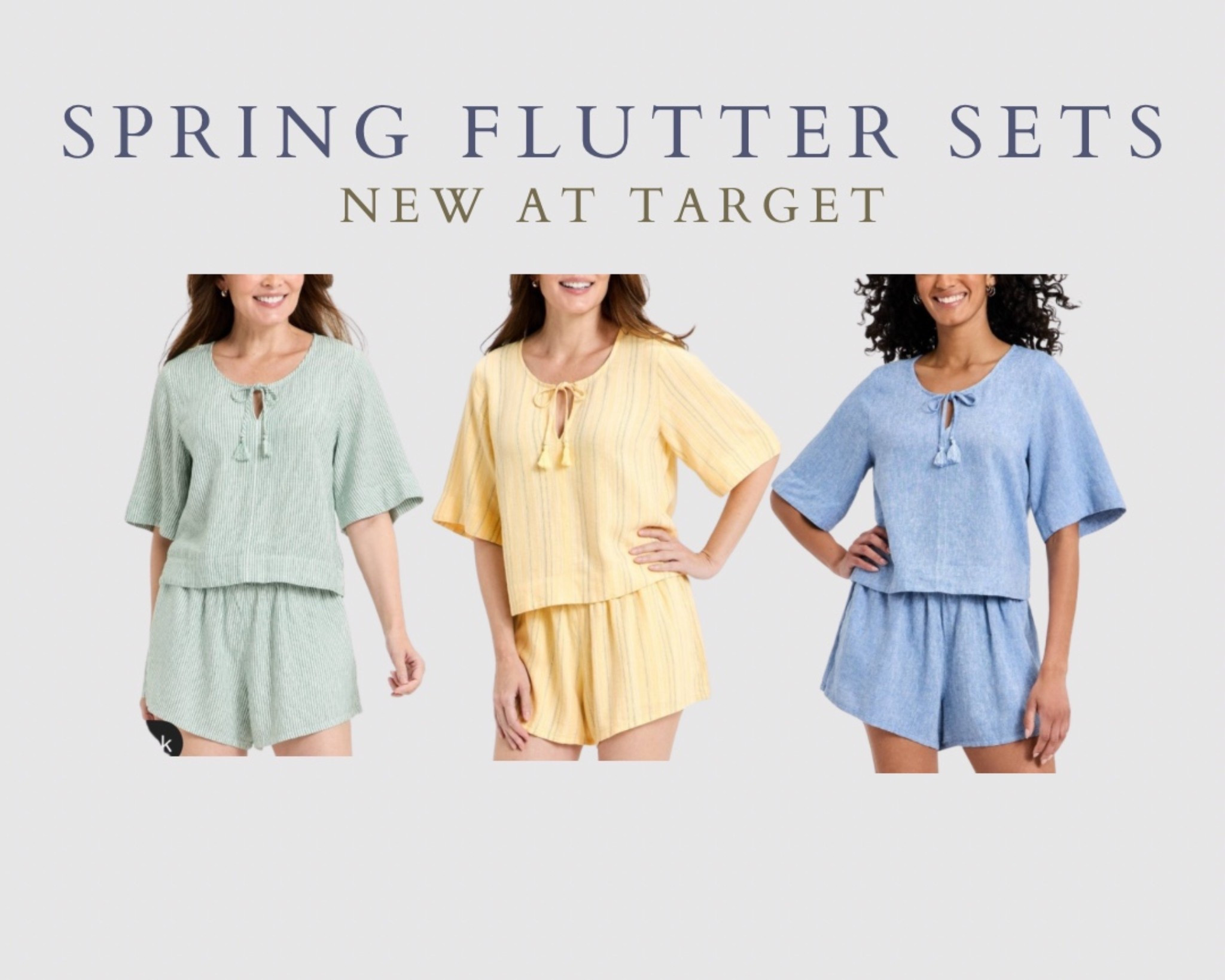 Cutest little spring flutter sets  @Target 🎯 spring is looking so good! 🌷💛🫐 #springstyle #springset #matchingset #shortset #targetstyle 

#LTKgrwm #LTKNYFW #LTKootd