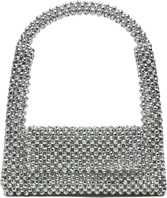 Miuco Pearl Bag Clutch Purses For Women Wedding Bride Purse Sparkly Glitterl Beaded Handbag | Amazon (US)