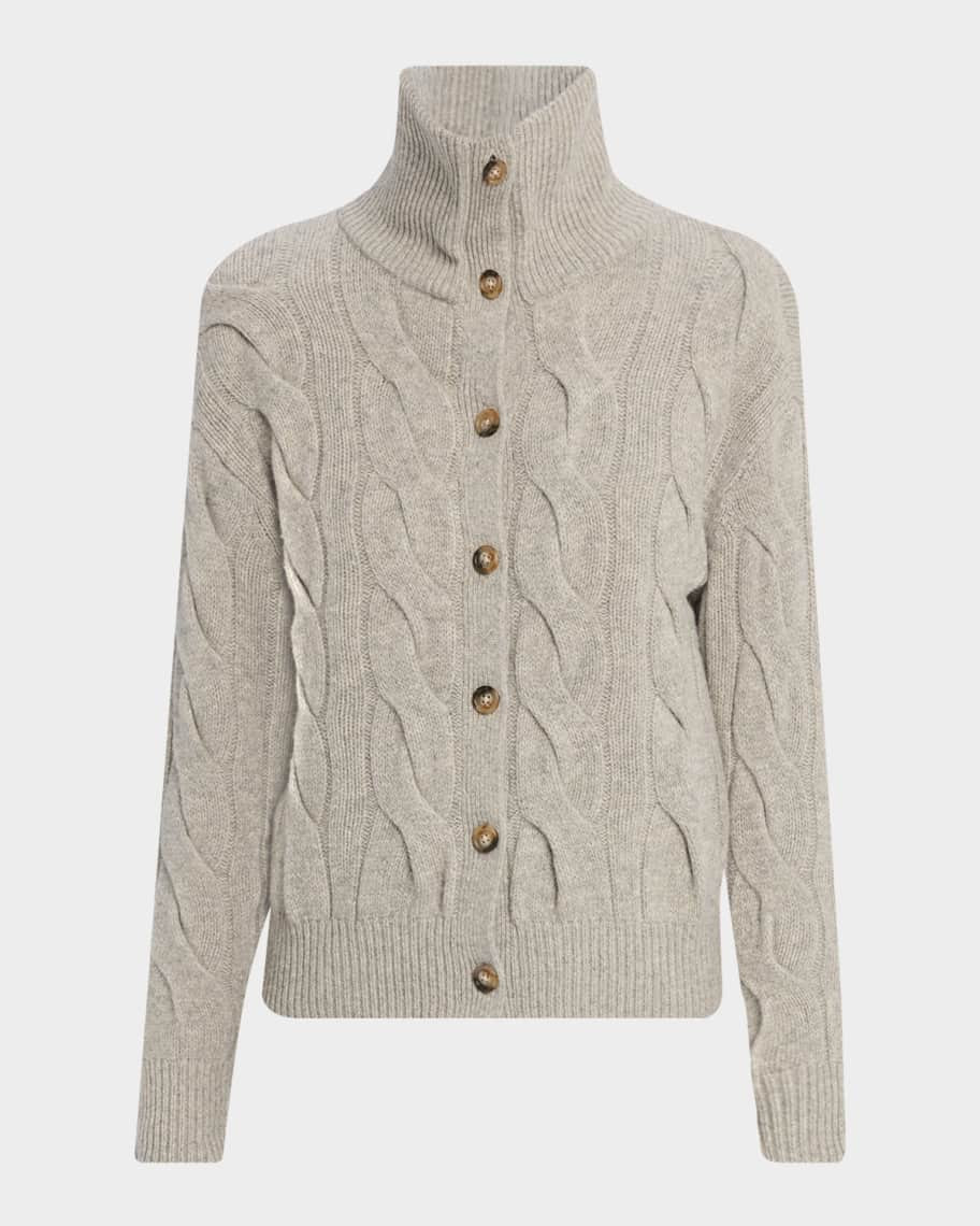 Wool & Cashmere Cable-Knit Cardigan | Neiman Marcus