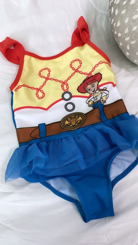 Girls Toy Story one piece bathing suit. Camila is gonna love the tutu detail! So cute! Runs true to size 

#LTKswim #LTKkids #LTKbaby