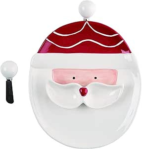 Transpac Christmas Santa Chip & Dip Dolomite Platter Set Standard | Amazon (US)