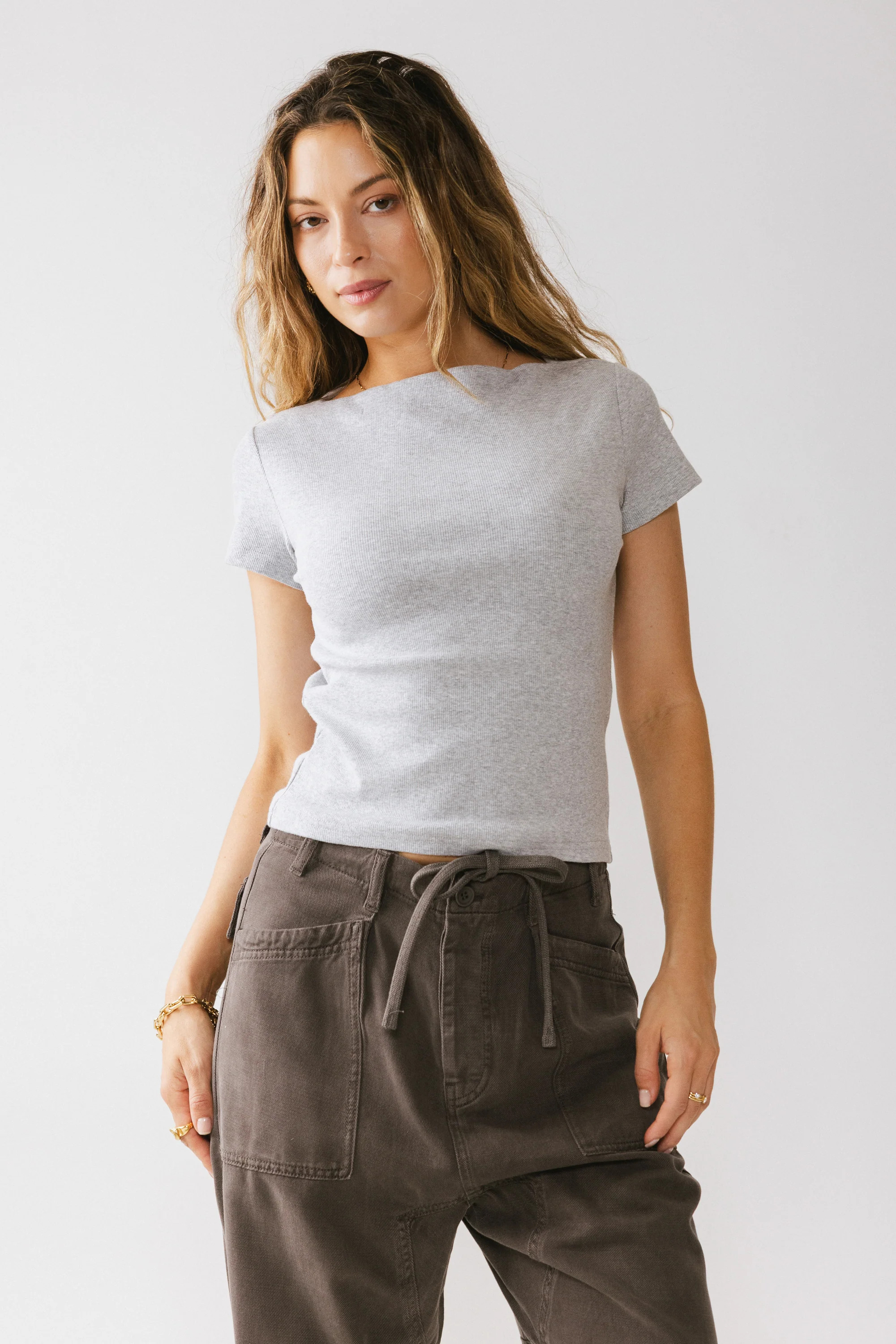 Martha Boatneck Top in Grey | Böhme US