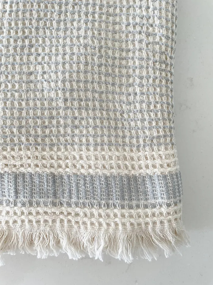 Anaya Waffle Striped Turkish Cotton Bath Towel | Nordstrom | Nordstrom