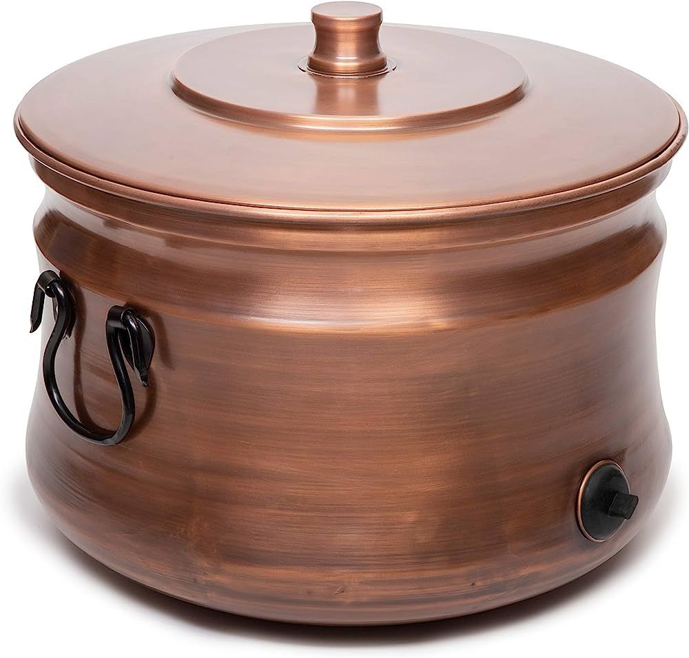 BIRDROCK HOME Decorative Water Hose Holder Pot with Lid | Holds 200ft Hose | Copper | Ground Gard... | Amazon (US)
