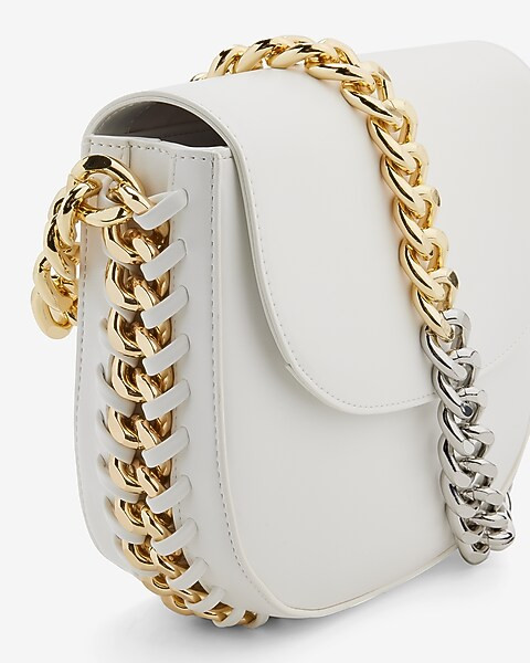 Mixed Metal Woven Chain Shoulder Bag | Express