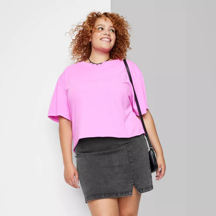 Women's Notch Front Seamed Denim Mini Skirt - Wild Fable™ | Target