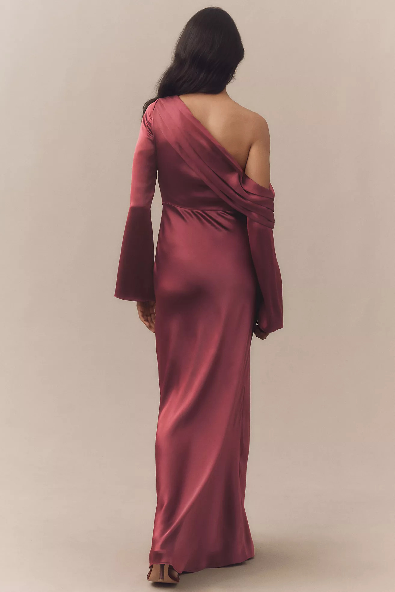 BHLDN Soraya Long-Sleeve Off-the-Shoulder Maxi Dress | Anthropologie (US)