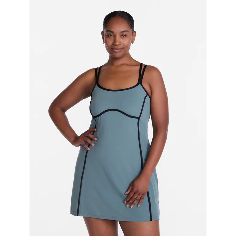 Avia Women's SoftSculpt Tipped Mini Dress, Sizes XS-XXL | Walmart (US)
