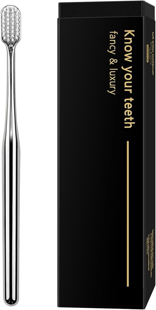 Z-VAPRESS Luxury Silver Manual Toothbrush Soft Bristles Better Gift Elegant Electroplated Design ... | Amazon (US)