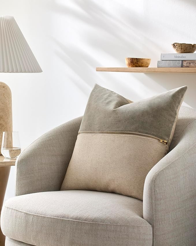 Livabliss San Marco630055 Accent Pillow, 22" L x 22" W, Grey/White | Amazon (US)