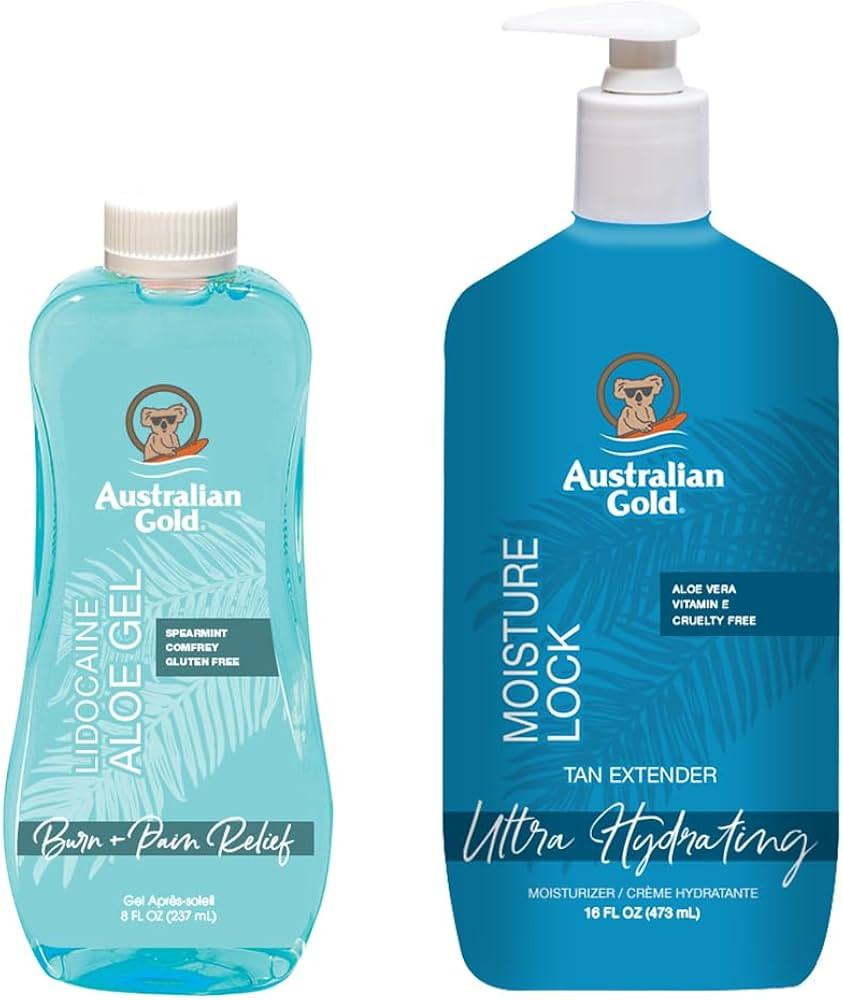 Australian Gold Moisture Lock Tan Extender (16 Fluid Ounce) and Aloe Vera Freeze Gel with Lidocai... | Amazon (US)