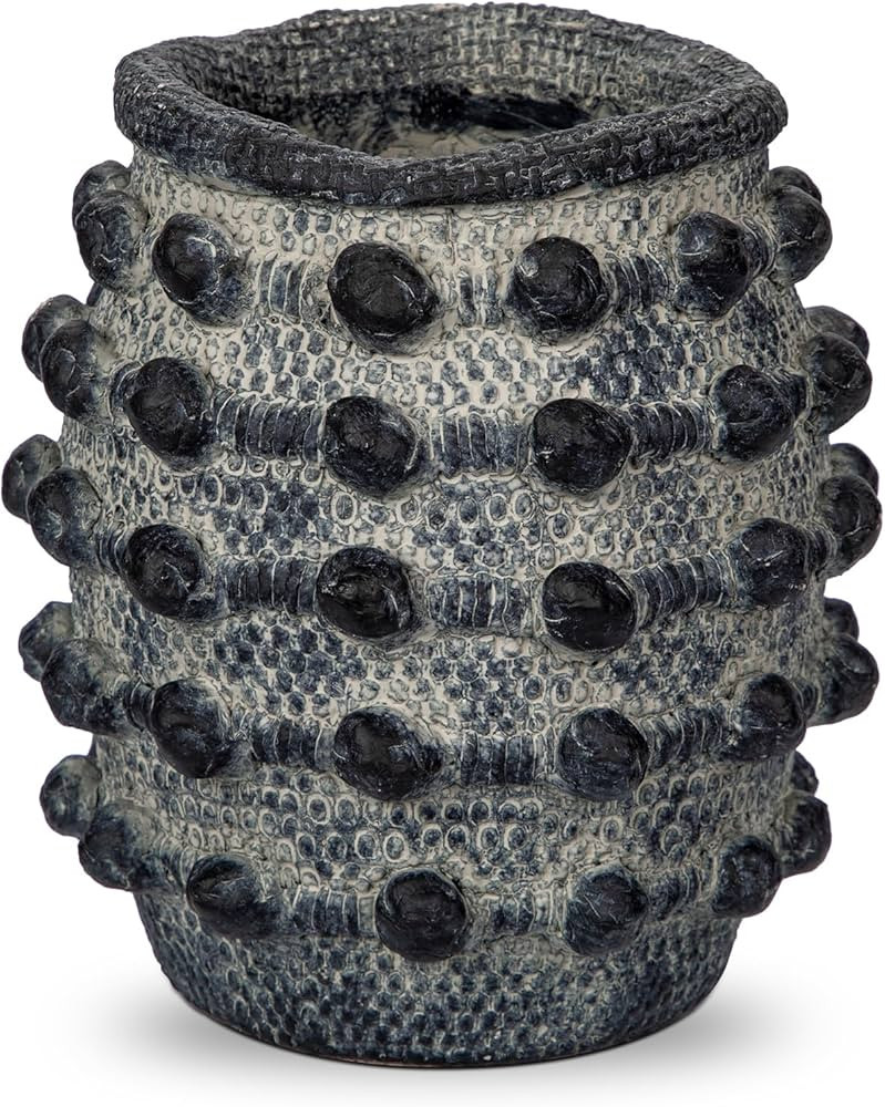 Rustic Farmhouse Vase, Boho Smoky Black Vase for Pampas Grass Small Textured Knotted Vase for Flo... | Amazon (US)