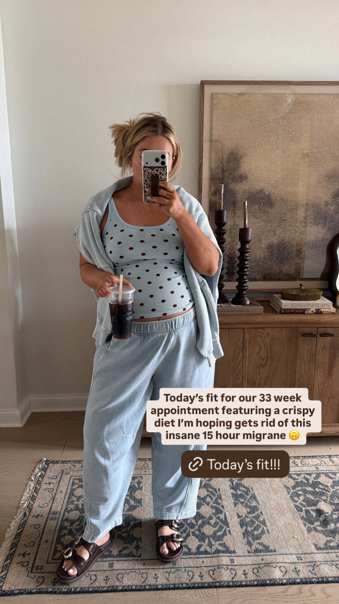 Today’s fit for our 33 week appointment featuring a crispy diet I’m hoping gets rid of this insane 15 hour migrane 🙃

Tank- large
Pants/ crew- XL

#LTKSaleAlert #LTKSpringSale #LTKMidsize