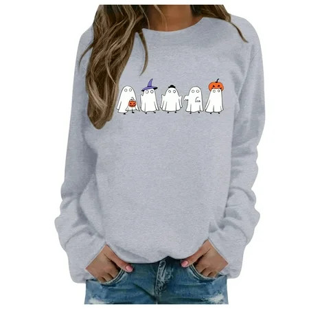 Halloween Sweatshirts For Women Funny Dwarf Graphic Pullover Tops Oversized Long Sleeve Sweatshirts 2024 Fashion Sweatshirts Trendy Pumpkin Graphic Shirts Halloween Crewneck Sweatshirt | Walmart (US)