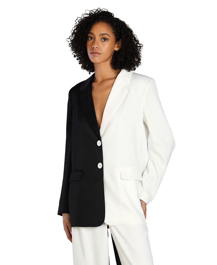 Bar III Nicole Williams English Colorblocked Blazer, Created for Macy's & Reviews - Jackets & Bla... | Macys (US)
