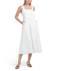 Sleeveless Contrast Seam Denim Dress | Marshalls