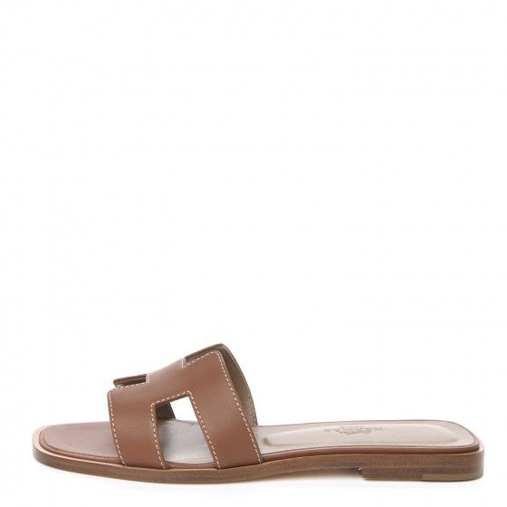 Box Calfskin Oran Sandals 35 Gold | Fashionphile