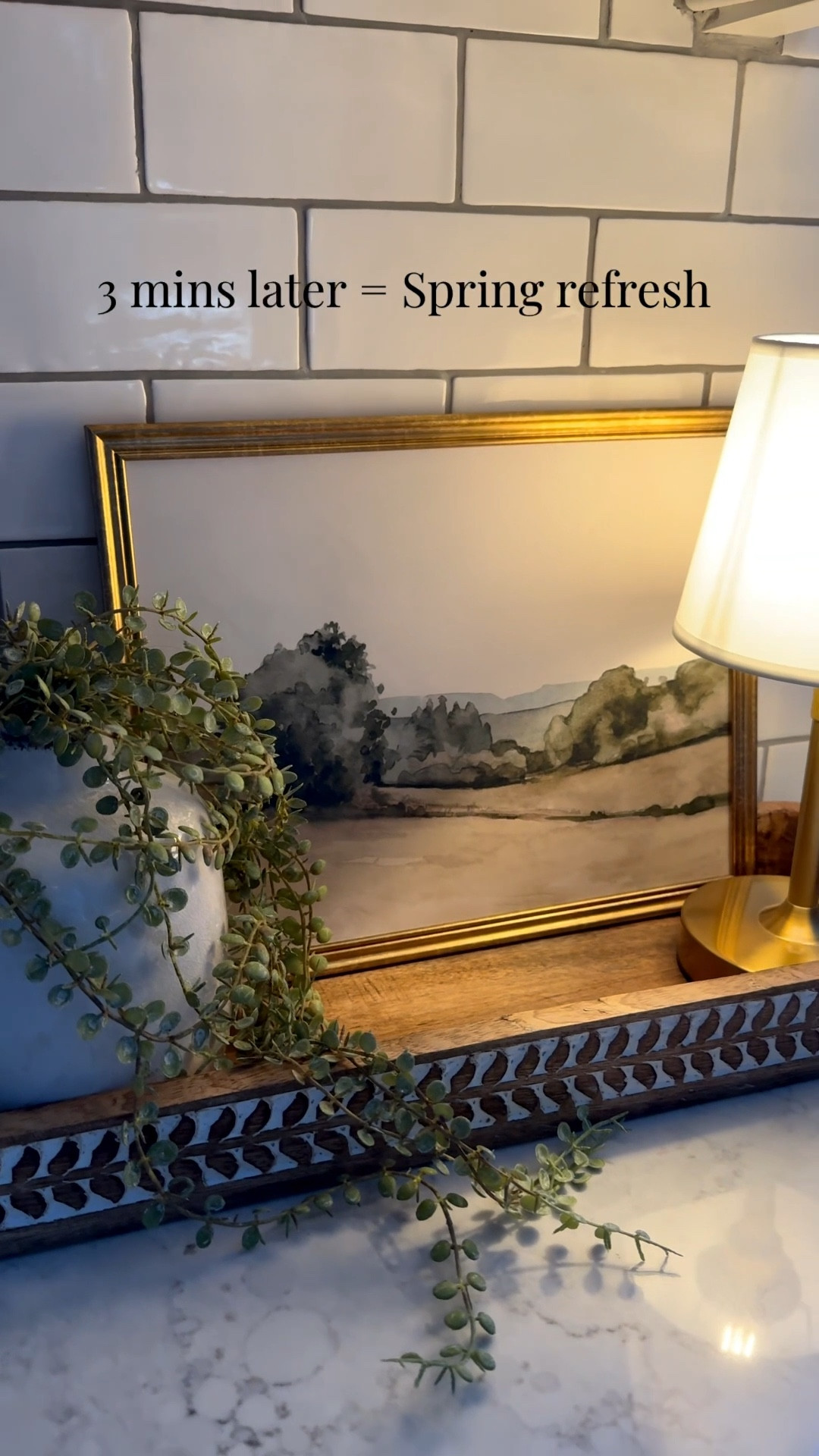 It’s the little details for me 🤍✨
I styled this cozy kitchen corner with a warm brass mini lamp, neutral art, and a carved wood tray — and it completely changed the feel of our counters. Proof you don’t need a full remodel to elevate your space 🙌
Everything is affordable and from Amazon + Target (yes, that lamp 👏).

LTKhome, liketkit, shopthelook, amazonhome, amazonfinds, amazonhomefinds, targethome, targetstyle, targetfinds, kitchendecor, kitchencounterdecor, kitchenstyling, cozykitchen, neutralhome, warmminimalism, moderntraditional, homedetails, layeredhome, affordablehome, decoronabudget

#LTKSaleAlert #LTKHome #LTKSeasonal