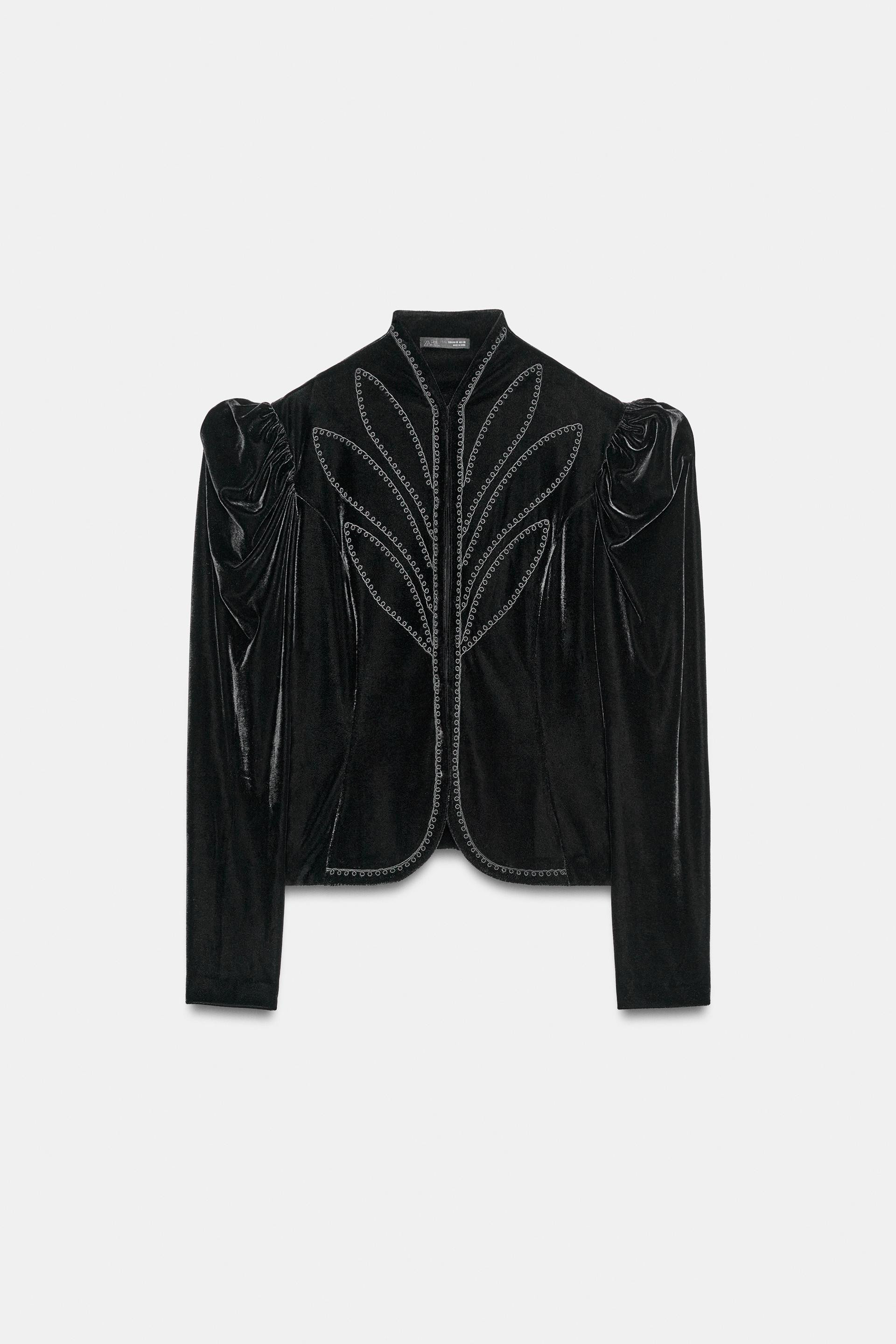 FLUWELEN JAS MET BORDUURSELS | Zara NL