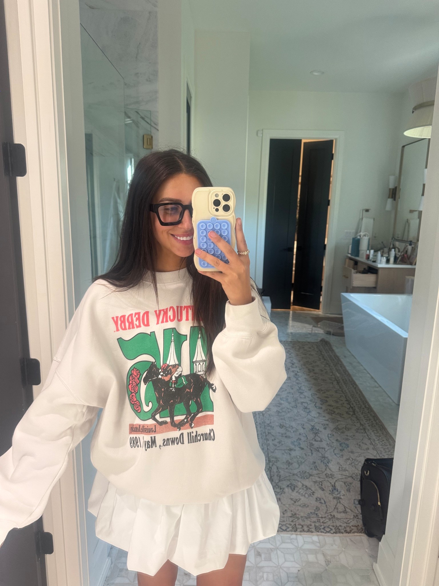 Pullover: Medium
15% off + 15% off w/code: blameitondede 
I always grab their oversized sweatshirts from Abercrombie so comfy and the cutest graphics