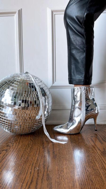 Silver, silver shoe, silver boot, metallic
Target, on sale, under $40
Vegan leather pants
Free People
Holiday style

#LTKHoliday #LTKparties #LTKshoecrush