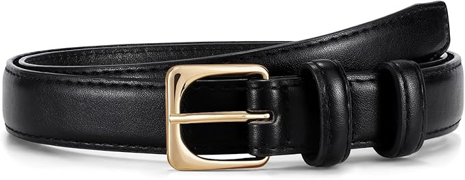 JASGOOD Women Leather Belt for Pants Jeans Casual Fashion Ladies Skinny Leather Waist Belt for Dr... | Amazon (US)