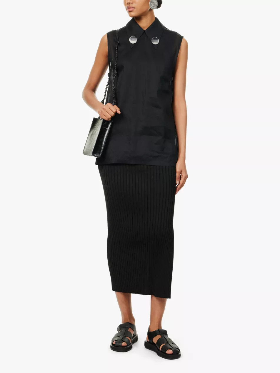 Ribbed slim-fit knitted midi skirt | Selfridges