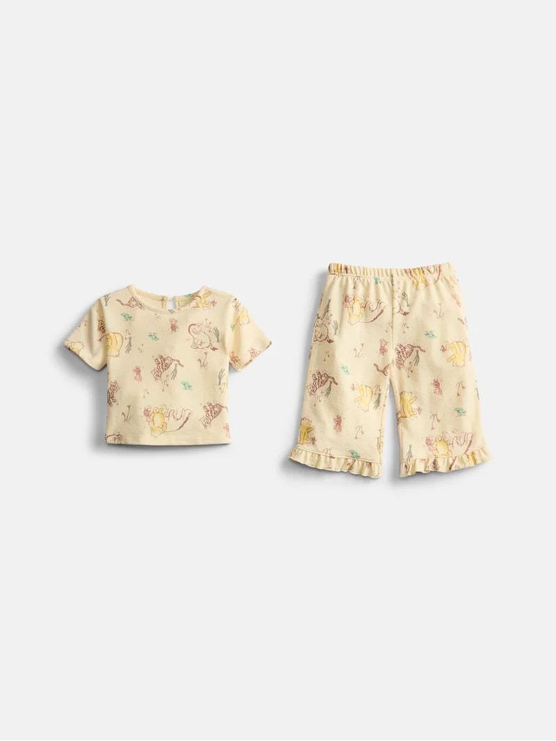 Winnie the Pooh Baby Girls Graphic Tee and Pants Set, 2-Piece, Sizes 0M-24M | Walmart (US)