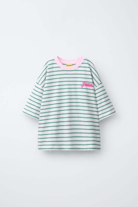 EMBROIDERED STRIPED T-SHIRT WITH PENN © | Zara US