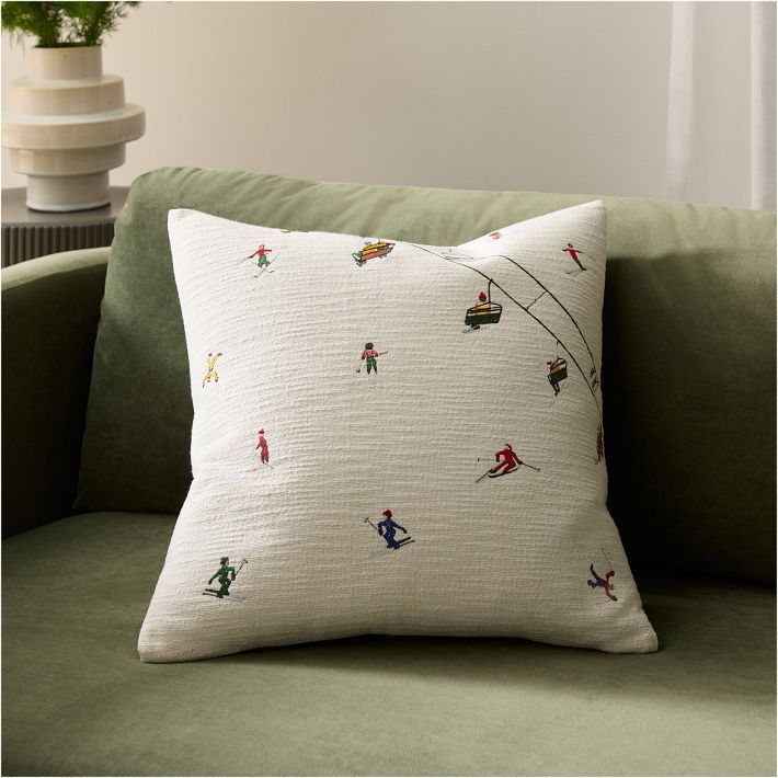 St. Jude Embroidered Skier Pillow Cover | West Elm (US)