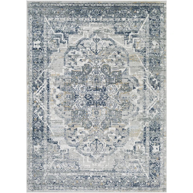 Gisbelle Oriental Gray/Navy Area Rug | Wayfair North America