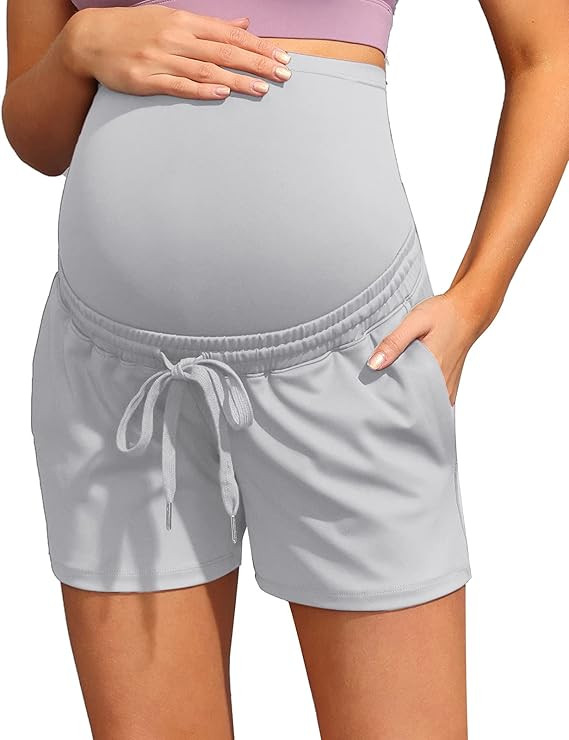 Maacie Maternity Active Shorts with Pockets and Drawstring Waist for Women | Amazon (US)