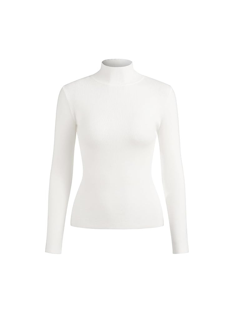 CIDER Women’s Mock Turtleneck Tops Long Sleeve High Neck Knit Solid T Shirts Sweaters | Amazon (US)