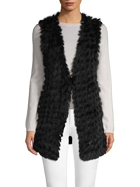BELLE FARE Longline Rabbit Fur Vest on SALE | Saks OFF 5TH | Saks Fifth Avenue OFF 5TH