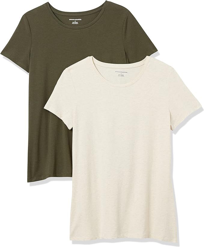 Amazon Essentials Women's Classic-Fit Short-Sleeve Crewneck T-Shirt, Pack of 2 | Amazon (US)