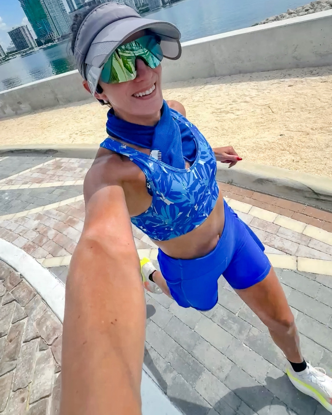 summer running look 💙 sports bra + shorts do not chafe 👏🏼 and this is my must-have visor for sunny days!

#LTKfitnessgoals #LTKActive #LTKSaleAlert