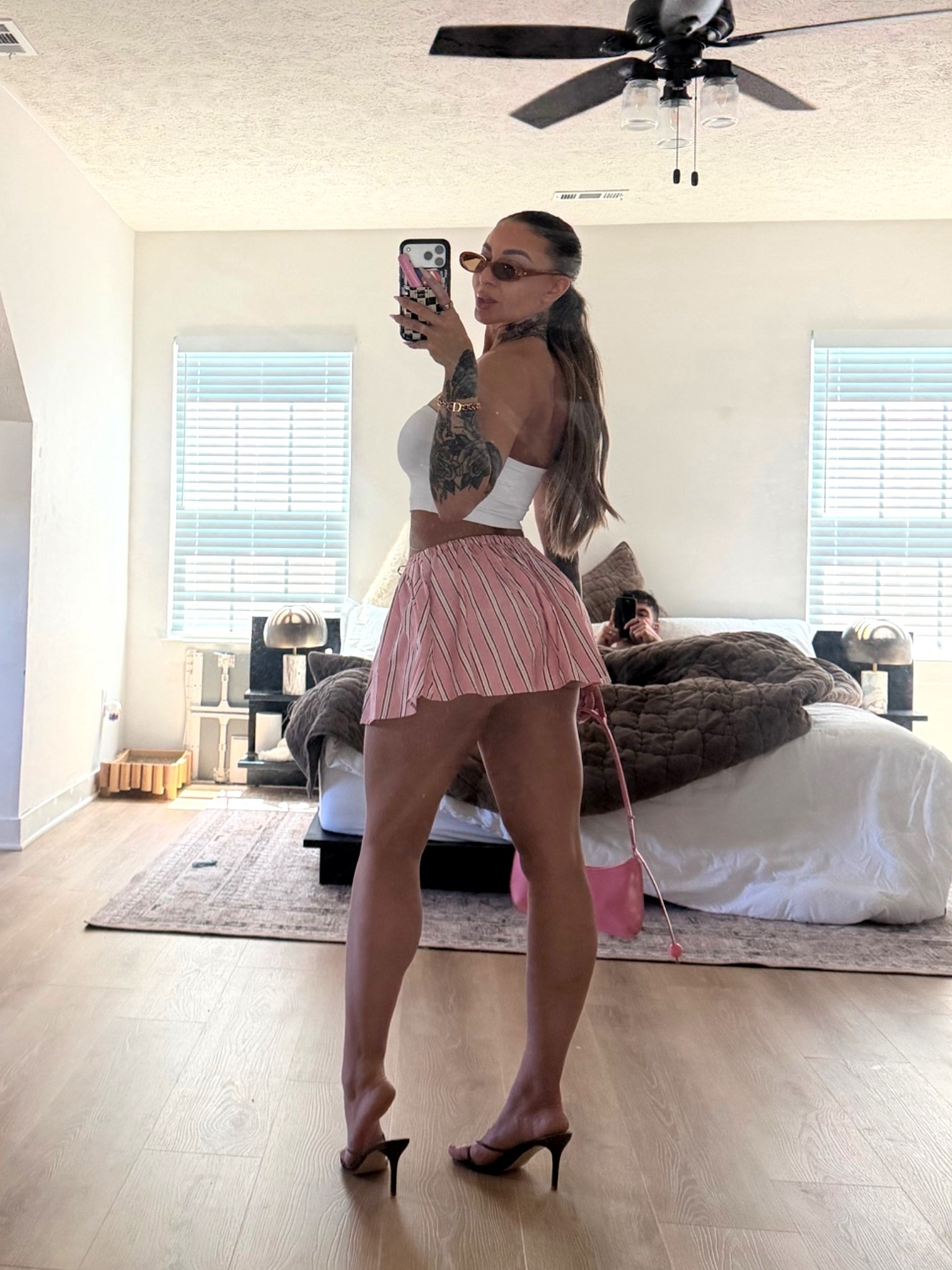 Summer is in the air!!! Obsessed with this pink and brown combo. Loving a mini mini skirt 🤪. Def to wear some little shorts underneath.

#LTKfitnessgoals #LTKootd #LTKgrwm