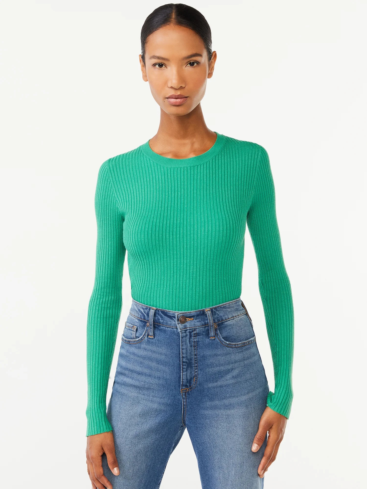 Scoop Women's Bodysuit Sweater with Long Sleeves - Walmart.com | Walmart (US)