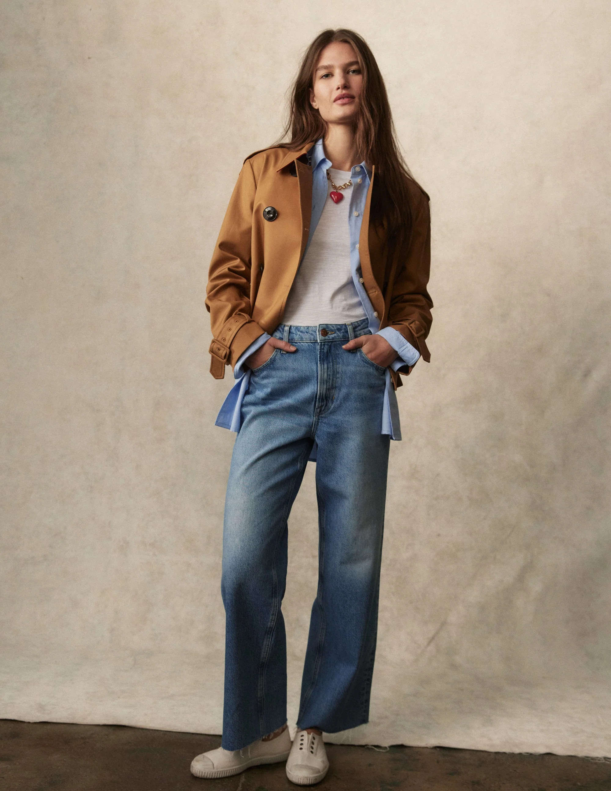 High Rise Straight Crop Jeans-Light Vintage Frayed | Boden (US)