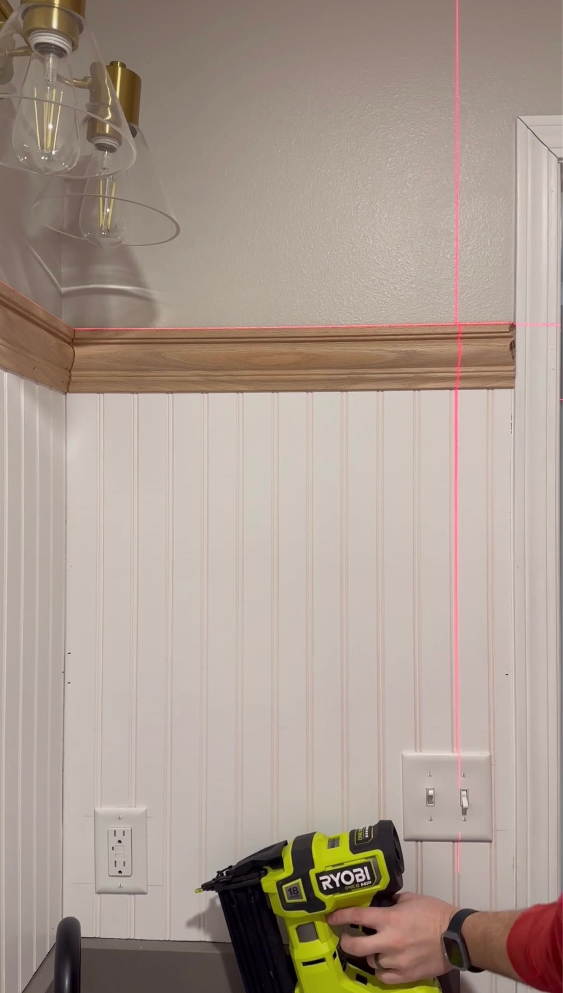 The exact top trim and bead board molding we used in our guest bathroom project! 

DIY project, diy bathroom, chair molding, bead board paneling

#LTKhome