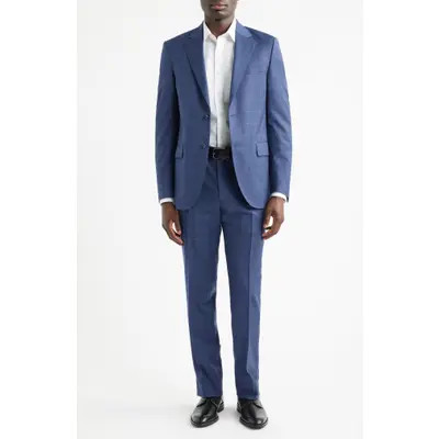 Flynn Classic Fit Medium Blue Windowpane Check Wool Suit | Nordstrom