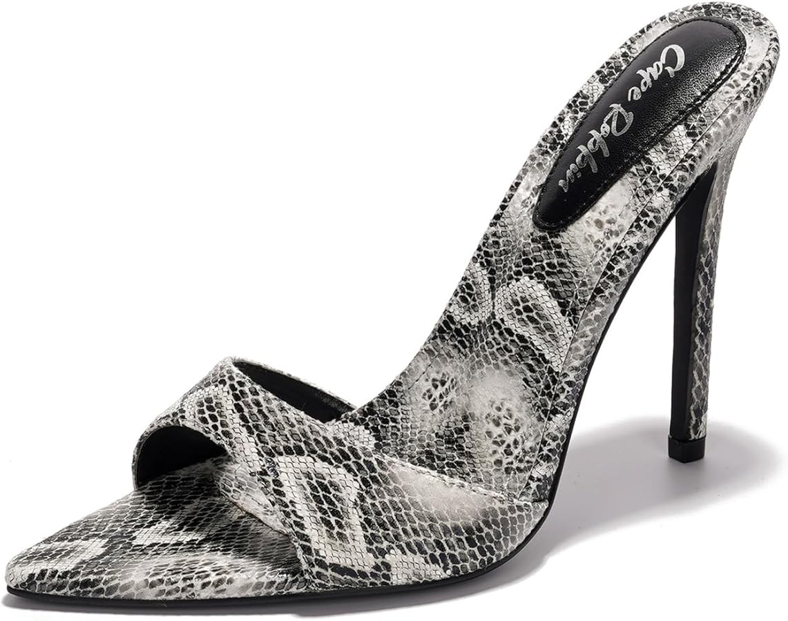 Cape Robbin Women's Animal Print Heels 4 Inch Stiletto - Leopard Pointed Toe Slip on High Heel Sa... | Amazon (US)