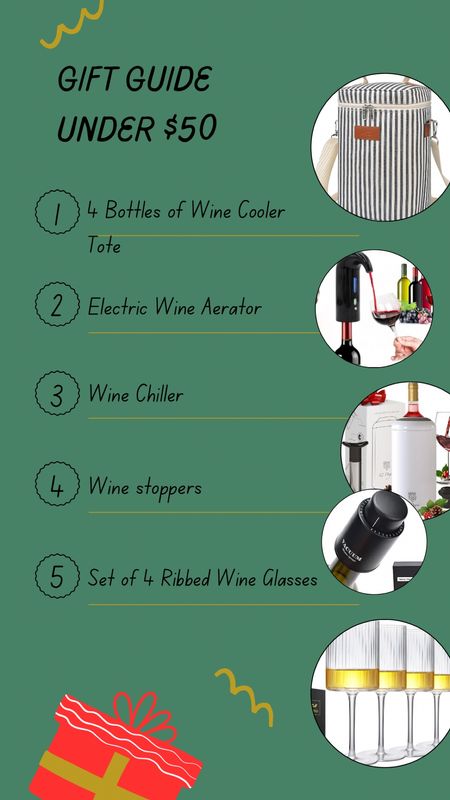 Last minute gift guide for wine lovers - all under $50

4 bottle wine cooler tote
Electric wine aerator
Wine chiller
Wine stoppers
Ribbed wine glassess

#LTKGiftGuide #LTKsalealert #LTKhome