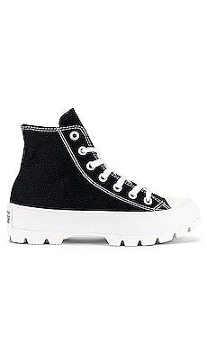 Converse Chuck Taylor All Star Lugged Hi Sneaker in Black & White from Revolve.com | Revolve Clothing (Global)